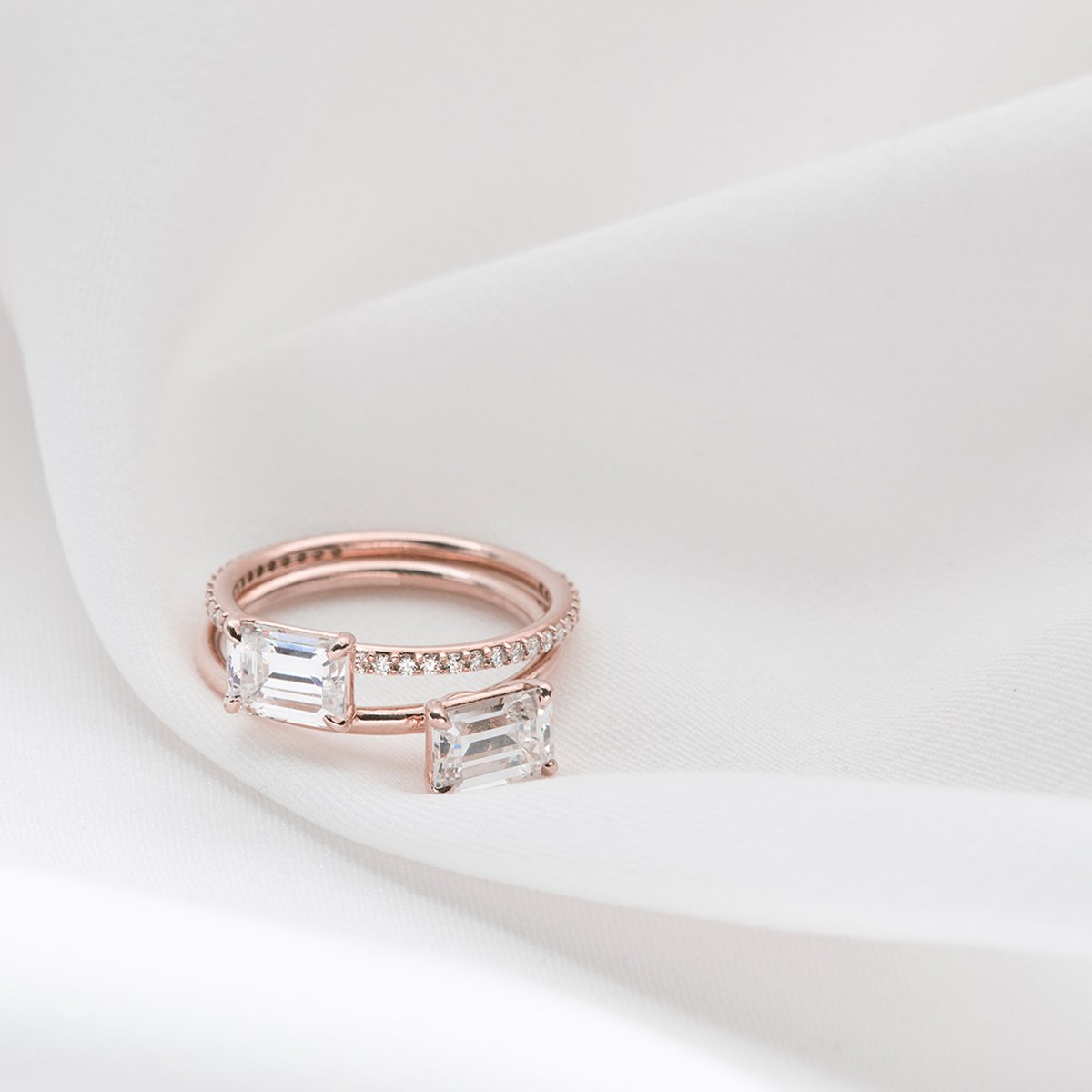Anthea Solitaire Pave Engagement Ring